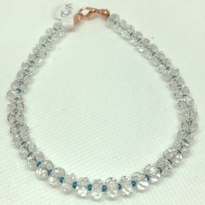 CHOOSE COLOR WIRE !! Clear quartz crystal with rainbow spacers / chakra